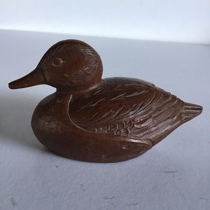 Vintage Red Mill Handmade Wooden Duck
